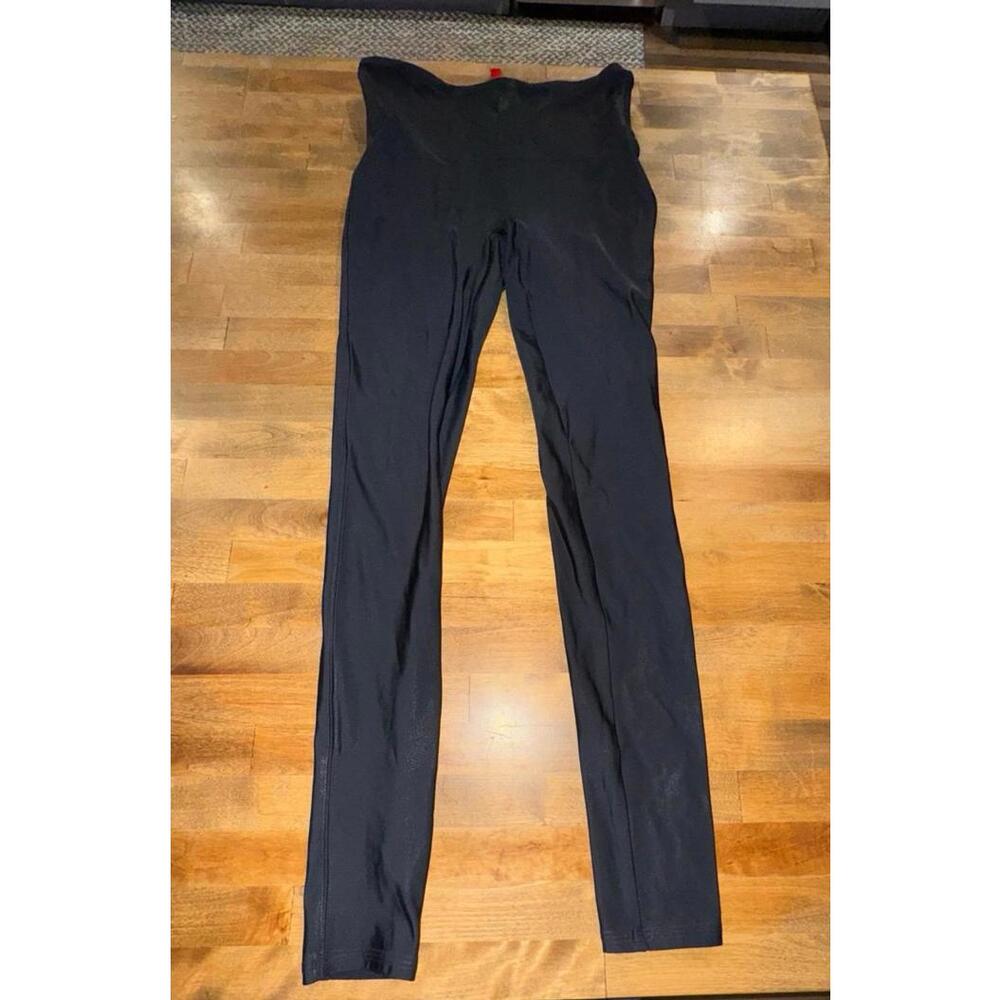 Black Faux Leather SPANX Leggings SZ MEDIUM
